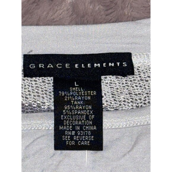 Grace Elements Womens Striped Knit Top L - Picture 2 of 8